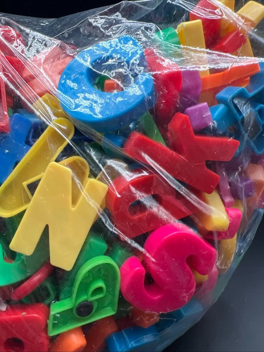 Lot of Magnetic Plastic Alphabet Letters Mixed Colors & Sizes